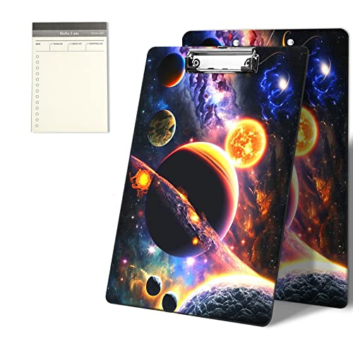 CGFGHHUY Klemmbretter mit niedlichem Planetenmuster, 22,9 x 31,8 cm, mit flachem Metallclip, Klemmbrett für Studenten, Klassenzimmer, Büro, Damen, Herren, mit einem To-Do-Listen-Notizblock CGFGHHUY Klemmbretter mit niedlichem Planetenmuster, 22,9 x 31,8 cm, mit flachem Metallclip, Klemmbrett für Studenten, Klassenzimmer, Büro, Damen, Herren, mit einem To-Do-Listen-Notizblock von CGFGHHUY