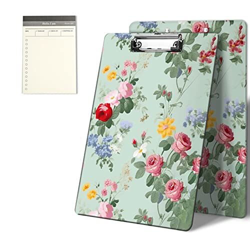 CGFGHHUY Klemmbretter mit niedlichem Rosen-Blumenmuster, 22,9 x 31,8 cm, mit flachem Metallclip, Klemmbrett für Studenten, Klassenzimmer, Büro, Damen, Herren, mit einem To-Do-Listen-Notizblock CGFGHHUY Klemmbretter mit niedlichem Rosen-Blumenmuster, 22,9 x 31,8 cm, mit flachem Metallclip, Klemmbrett für Studenten, Klassenzimmer, Büro, Damen, Herren, mit einem To-Do-Listen-Notizblock von CGFGHHUY