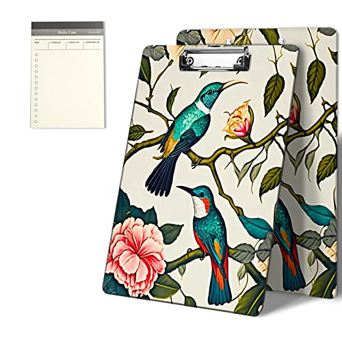 CGFGHHUY Klemmbretter mit niedlichem Vogel-Blumenmuster, 22,9 x 31,8 cm, mit niedrigem Profil, Metallclip, Klemmbrett für Studenten, Klassenzimmer, Büro, Damen, Herren, mit einem CGFGHHUY Klemmbretter mit niedlichem Vogel-Blumenmuster, 22,9 x 31,8 cm, mit niedrigem Profil, Metallclip, Klemmbrett für Studenten, Klassenzimmer, Büro, Damen, Herren, mit einem von CGFGHHUY