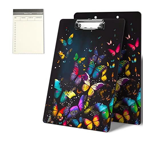 CGFGHHUY Klemmbretter mit niedlichem buntem Schmetterlingsmuster, 22,9 x 31,8 cm, mit flachem Metallclip, Klemmbrett für Studenten, Klassenzimmer, Büro, Damen, Herren, mit einem CGFGHHUY Klemmbretter mit niedlichem buntem Schmetterlingsmuster, 22,9 x 31,8 cm, mit flachem Metallclip, Klemmbrett für Studenten, Klassenzimmer, Büro, Damen, Herren, mit einem von CGFGHHUY