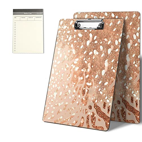 CGFGHHUY Klemmbretter mit niedlichem goldenem Leopardenmuster, 22,9 x 31,8 cm, mit flachem Metallclip, Klemmbrett für Studenten, Klassenzimmer, Büro, Damen, Herren, mit einem To-Do-Listen-Notizblock CGFGHHUY Klemmbretter mit niedlichem goldenem Leopardenmuster, 22,9 x 31,8 cm, mit flachem Metallclip, Klemmbrett für Studenten, Klassenzimmer, Büro, Damen, Herren, mit einem To-Do-Listen-Notizblock von CGFGHHUY