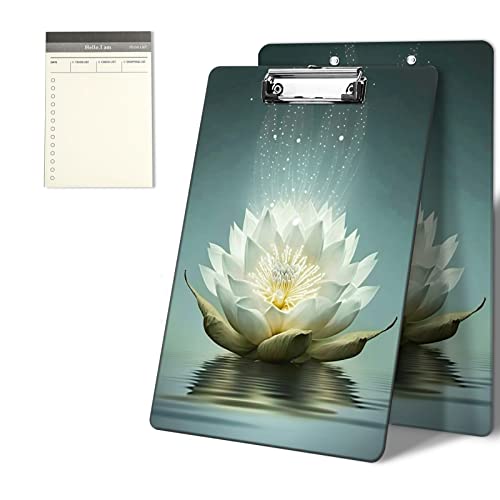 CGFGHHUY Klemmbretter mit niedlichem weißem Blumenmuster, 22,9 x 31,8 cm, mit flachem Metallclip, Klemmbrett für Studenten, Klassenzimmer, Büro, Damen, Herren, mit einem To-Do-Listen-Notizblock CGFGHHUY Klemmbretter mit niedlichem weißem Blumenmuster, 22,9 x 31,8 cm, mit flachem Metallclip, Klemmbrett für Studenten, Klassenzimmer, Büro, Damen, Herren, mit einem To-Do-Listen-Notizblock von CGFGHHUY