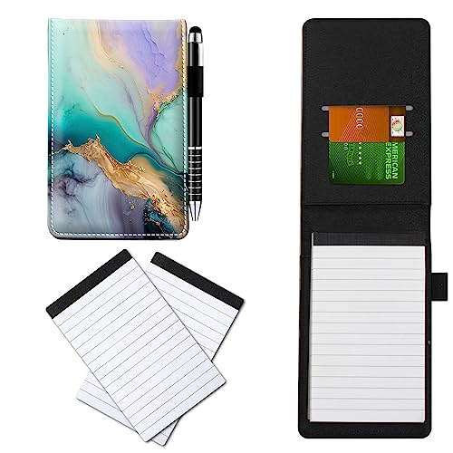 CGFGHHUY Notizblöcke aus PU-Leder, klein, mit Metall-Kugelschreiber und 2 Stück, 7,6 x 12,7 cm, grünes Marmormuster, Notizbücher für Meetings, tägliche Aufzeichnungen, Notizen CGFGHHUY Notizblöcke aus PU-Leder, klein, mit Metall-Kugelschreiber und 2 Stück, 7,6 x 12,7 cm, grünes Marmormuster, Notizbücher für Meetings, tägliche Aufzeichnungen, Notizen von CGFGHHUY