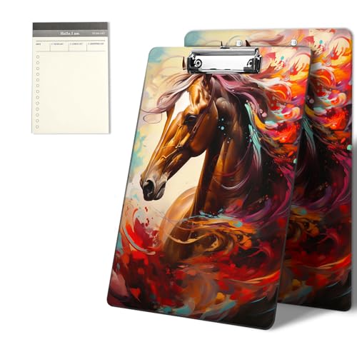 Klemmbretter mit Aquarell-Pferde-Muster, 22,9 x 31,8 cm, Standard-A4-Klemmbrett mit flachem Metallclip und To-Do-Notizblock für Schule, Büro, Zuhause und Studenten Klemmbretter mit Aquarell-Pferde-Muster, 22,9 x 31,8 cm, Standard-A4-Klemmbrett mit flachem Metallclip und To-Do-Notizblock für Schule, Büro, Zuhause und Studenten von CGFGHHUY