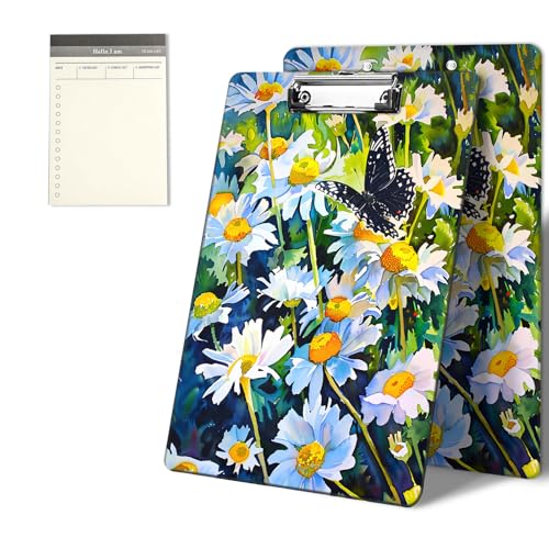 Klemmbretter mit Aquarell-Schmetterlingen, weißes Blumenmuster, 22,9 x 31,8 cm, Standard-A4-Klemmbrett mit flachem Metallclip und To-Do-Notizblock für Schule, Büro, Zuhause und Studenten Klemmbretter mit Aquarell-Schmetterlingen, weißes Blumenmuster, 22,9 x 31,8 cm, Standard-A4-Klemmbrett mit flachem Metallclip und To-Do-Notizblock für Schule, Büro, Zuhause und Studenten von CGFGHHUY