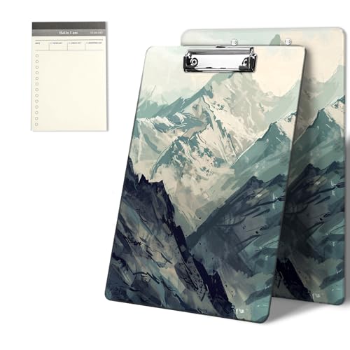 Klemmbretter mit Bergmuster-Design, 22,9 x 31,8 cm, Standard-A4-Klemmbrett mit flachem Metallclip und To-Do-Notizblock für Schule, Büro, Zuhause und Studenten Klemmbretter mit Bergmuster-Design, 22,9 x 31,8 cm, Standard-A4-Klemmbrett mit flachem Metallclip und To-Do-Notizblock für Schule, Büro, Zuhause und Studenten von CGFGHHUY