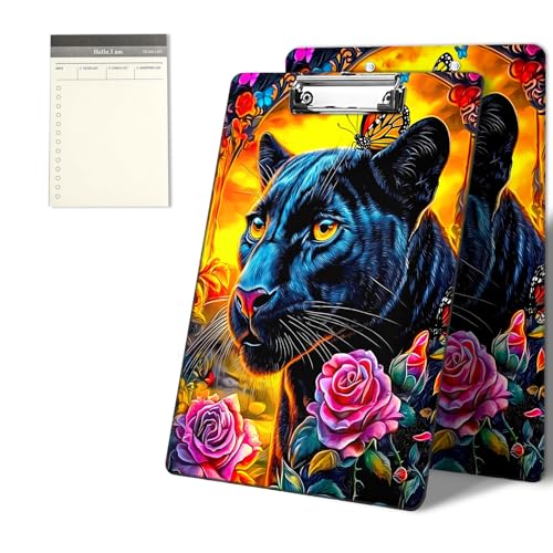 Klemmbretter mit Leoparden-Blumen- und Schmetterlingsmuster, 22,9 x 31,8 cm, Standard-A4-Klemmbrett mit flachem Metallclip und To-Do-Notizblock für Schule, Büro, Zuhause und Studenten Klemmbretter mit Leoparden-Blumen- und Schmetterlingsmuster, 22,9 x 31,8 cm, Standard-A4-Klemmbrett mit flachem Metallclip und To-Do-Notizblock für Schule, Büro, Zuhause und Studenten von CGFGHHUY