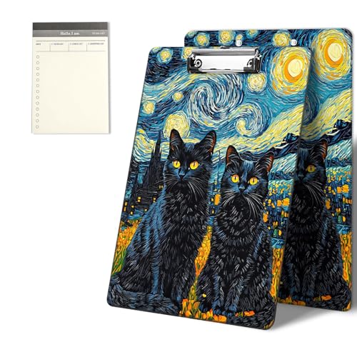 Klemmbretter mit Schleppkatze, schwarzes Muster, 22,9 x 31,8 cm, Standard-A4-Klemmbrett mit flachem Metallclip und To-Do-Notizblock für Schule, Büro, Zuhause und Studenten Klemmbretter mit Schleppkatze, schwarzes Muster, 22,9 x 31,8 cm, Standard-A4-Klemmbrett mit flachem Metallclip und To-Do-Notizblock für Schule, Büro, Zuhause und Studenten von CGFGHHUY