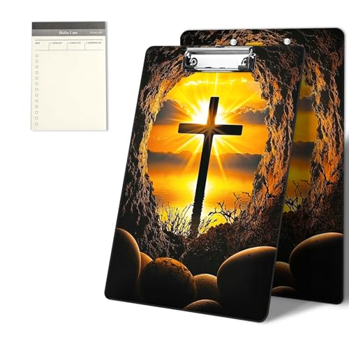 Klemmbretter mit Sonnenuntergangs-Höhlenmuster, 22,9 x 31,8 cm, Standard-A4-Klemmbrett mit flachem Metallclip und To-Do-Notizblock für Schule, Büro, Zuhause und Studenten von CGFGHHUY