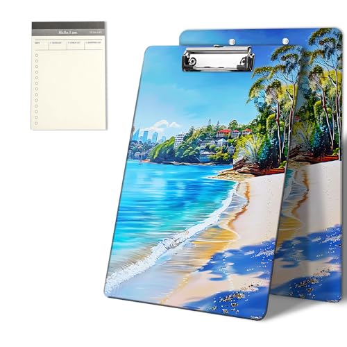 Klemmbretter mit Strand-Kokosnussbaum-Muster, 22,9 x 31,8 cm, Standard-A4-Klemmbrett mit flachem Metallclip und To-Do-Notizblock für Schule, Büro, Zuhause und Studenten Klemmbretter mit Strand-Kokosnussbaum-Muster, 22,9 x 31,8 cm, Standard-A4-Klemmbrett mit flachem Metallclip und To-Do-Notizblock für Schule, Büro, Zuhause und Studenten von CGFGHHUY
