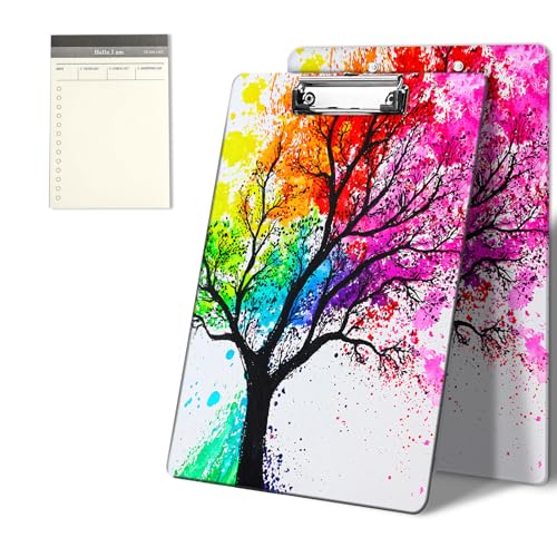 Klemmbretter mit buntem Baummuster-Design, 22,9 x 31,8 cm, Standard-A4-Klemmbrett mit flachem Metallclip und To-Do-Notizblock für Schule, Büro, Zuhause und Studenten Klemmbretter mit buntem Baummuster-Design, 22,9 x 31,8 cm, Standard-A4-Klemmbrett mit flachem Metallclip und To-Do-Notizblock für Schule, Büro, Zuhause und Studenten von CGFGHHUY