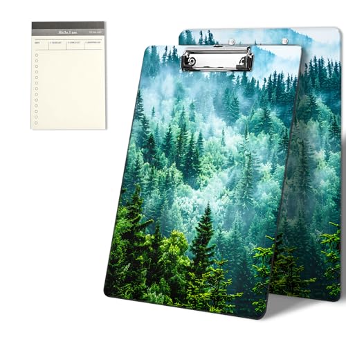 Klemmbretter mit grünem Waldbaum-Muster, 22,9 x 31,8 cm, Standard-A4-Klemmbrett mit flachem Metallclip und To-Do-Notizblock für Schule, Büro, Zuhause und Studenten Klemmbretter mit grünem Waldbaum-Muster, 22,9 x 31,8 cm, Standard-A4-Klemmbrett mit flachem Metallclip und To-Do-Notizblock für Schule, Büro, Zuhause und Studenten von CGFGHHUY
