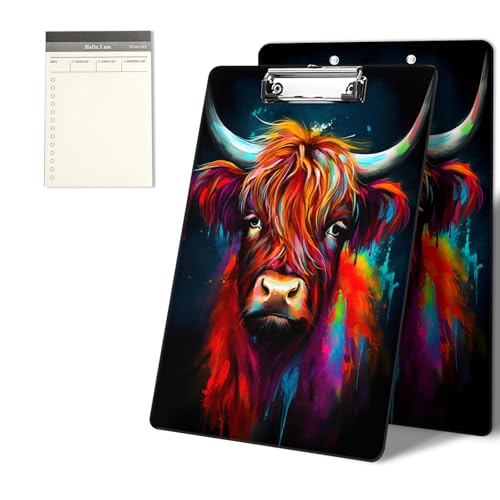 Klemmbretter mit niedlichem Aquarell-Kuh-Muster, 22,9 x 31,8 cm, Standard-A4-Klemmbrett mit flachem Metallclip und To-Do-Notizblock für Schule, Büro, Zuhause und Studenten Klemmbretter mit niedlichem Aquarell-Kuh-Muster, 22,9 x 31,8 cm, Standard-A4-Klemmbrett mit flachem Metallclip und To-Do-Notizblock für Schule, Büro, Zuhause und Studenten von CGFGHHUY