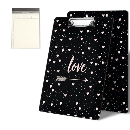 Klemmbretter mit rosa Liebesmuster, 22,9 x 31,8 cm, Standard-A4-Klemmbrett mit flachem Metallclip und To-Do-Notizblock für Schule, Büro, Zuhause und Studenten Klemmbretter mit rosa Liebesmuster, 22,9 x 31,8 cm, Standard-A4-Klemmbrett mit flachem Metallclip und To-Do-Notizblock für Schule, Büro, Zuhause und Studenten von CGFGHHUY