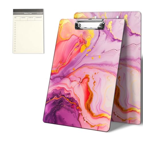 Klemmbretter mit rosa Marmor-Muster, 22,9 x 31,8 cm, Standard-A4-Klemmbrett mit flachem Metallclip und To-Do-Notizblock für Schule, Büro, Zuhause und Studenten Klemmbretter mit rosa Marmor-Muster, 22,9 x 31,8 cm, Standard-A4-Klemmbrett mit flachem Metallclip und To-Do-Notizblock für Schule, Büro, Zuhause und Studenten von CGFGHHUY