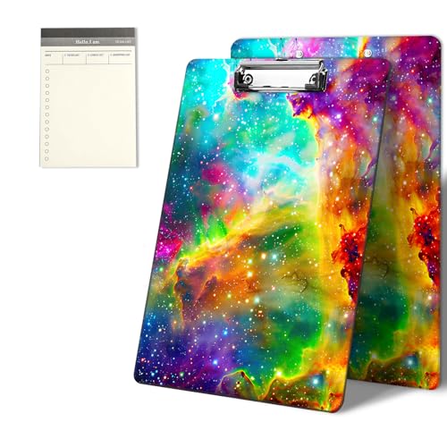 Klemmbretter mit schönem Galaxie-Muster, 22,9 x 31,8 cm, Standard-A4-Klemmbrett mit flachem Metallclip und To-Do-Notizblock für Schule, Büro, Zuhause und Studenten von CGFGHHUY