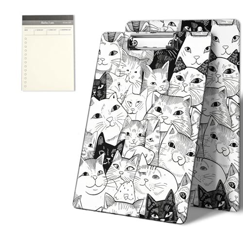 Klemmbretter mit vielen niedlichen Katzenmustern, 22,9 x 31,8 cm, Standard-A4-Klemmbrett mit flachem Metallclip und To-Do-Notizblock für Schule, Büro, Zuhause und Studenten Klemmbretter mit vielen niedlichen Katzenmustern, 22,9 x 31,8 cm, Standard-A4-Klemmbrett mit flachem Metallclip und To-Do-Notizblock für Schule, Büro, Zuhause und Studenten von CGFGHHUY