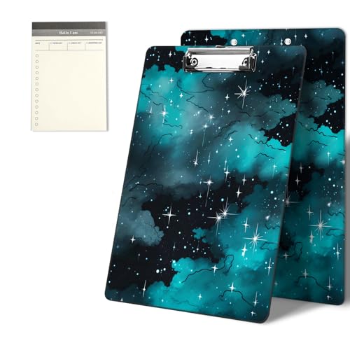 Klemmbretter mit weißen Wolken und Sternen, 22,9 x 31,8 cm, Standard-A4-Klemmbrett mit flachem Metallclip und To-Do-Notizblock für Schule, Büro, Zuhause und Studenten Klemmbretter mit weißen Wolken und Sternen, 22,9 x 31,8 cm, Standard-A4-Klemmbrett mit flachem Metallclip und To-Do-Notizblock für Schule, Büro, Zuhause und Studenten von CGFGHHUY