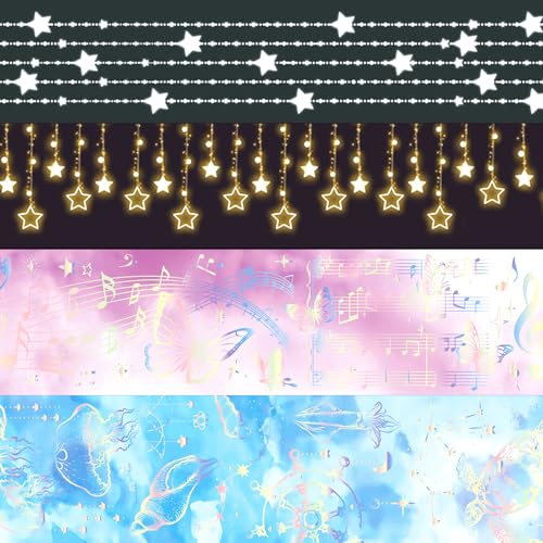 CGLRybO Washi Tape Vintage Shell-light PET Tape 2 Rollen mit Washi Laser-Heißprägeband 2 Rollen Dekoratives Klebeband DIY für Bastelarbeiten, Scrapbook Zubehör CGLRybO Washi Tape Vintage Shell-light PET Tape 2 Rollen mit Washi Laser-Heißprägeband 2 Rollen Dekoratives Klebeband DIY für Bastelarbeiten, Scrapbook Zubehör von CGLRybO