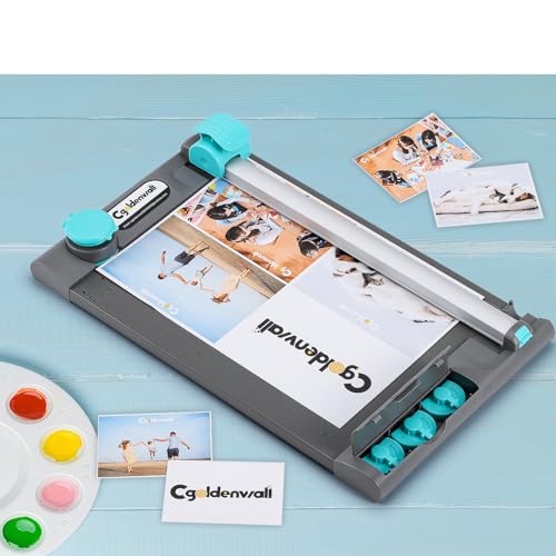 CGOLDENWALL 5-in-1 Papierschneider, A4 Bastelschneider mit Aufbewahrungsbox (Gerade/Gestrichelte/Kurven/Rilllinien/Rundungsschneiden), Multifunktional Stapelschneider für Büro, Schule, DIY (A4) von CGOLDENWALL