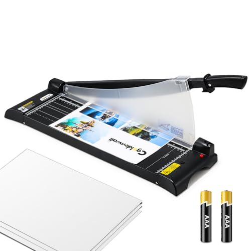 CGOLDENWALL A3 Industrieller Papierschneider mit Laserpositionierung, 10 Blatt Kapazität A3-A6 Schwerlast-Präzisionsschneider mit Sicherheitsbügel für Papier/Fotos/Karton (A3) von CGOLDENWALL