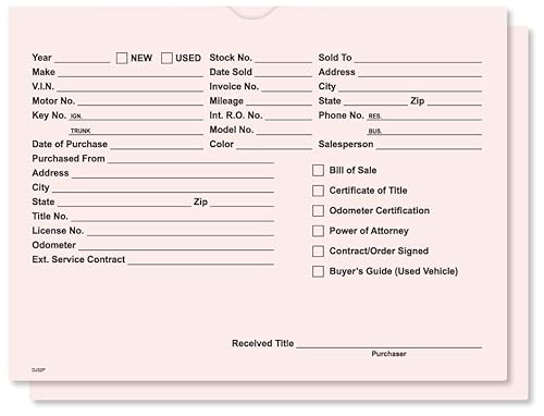 Bedruckte Fahrzeug-Angebotsjacken, Umschläge, Ordner für Autohäuser – Größe 22,9 x 30,5 cm – Händlerbedarf – Neu- und Gebrauchtwagen – 100 Stück (Rosa) von CGP Products