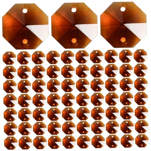 100 pcs Kristall -Oktagon -Perlen 14mm dekoratives Kristallglas Bernstein hängende Perlen Ornamente für DIY -Kunsthandwerk von CGTQROVR