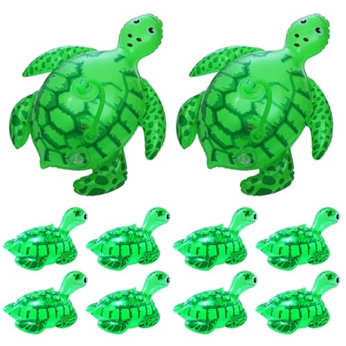 10pcs Turtle Ballon 19.7x15.75x9.8in Süßes Cartoon leuchten realistische Meeresschildkrötenballon aufblasbare Tiere für Partyzubehör für Kindergartenaktivitäten von CGTQROVR