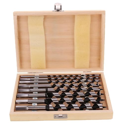8pcs Twist Drill Bit Set Long 6-20 mm robuster Holzschnecken-Bohrbohrer Set mit Holzkiste für Metallbearbeitung Holzbearbeitung von CGTQROVR