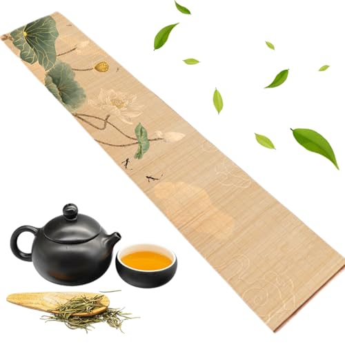 Bambus Tischläufer Ancient Chinese Tisch Runner 12x47in Asian Style Gemälde Tischdecke perfekt für die Küche Esszimmer Dekoration von CGTQROVR