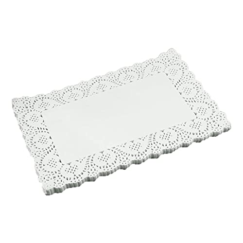 Rechteckpapier Doilies Papierspitzen Tee Party Taschenhaut Einweg Hochzeits Geburtstagsfeier Tischgeschirrpackung Packung 7, 5 x 12 Zoll von CGTQROVR