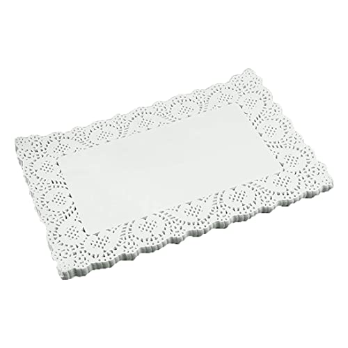 Rechteckpapier Doilies Papierspitzen Tee Party Taschenhaut Einweg Hochzeits Geburtstagsfeier Tischgeschirrpackung Packung 7, 5 x 12 Zoll von CGTQROVR