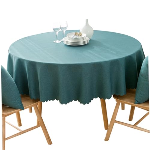 Runde Tischdecke 47, 24 Zoll wasserdichte ölfeste blaue runde Tischtücher Dekorative Polyester Tischabdeckung ideal für Home Hotel Restaurant Bar von CGTQROVR