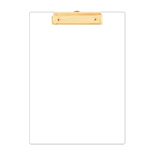Klemmbretter 4 Stück A4-Klemmbrett, transparenter Klemmbrett-Aktenhalter, flacher Clip, hält 30 Blatt Bürobedarf Für die Ablage von Dokumenten(Gold) von CGUOHU