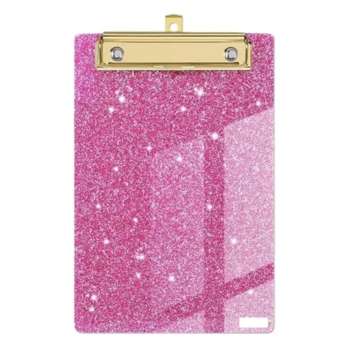 Klemmbretter 4 Stück Klemmbretter mit niedrigem Metallclip und Aufhängeloch for den Einsatz im Klassenzimmer, in der Schule und im Büro Für die Ablage von Dokumenten(Pink) von CGUOHU