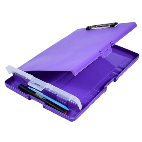Klemmbretter 4 stücke Kunststoff Lagerung Zwischenablage Datei Box Fall Dokument Datei Ordner Zwischenablage Schreiben Pad Schreibwaren Schule Bürobedarf Für die Ablage von Dokumenten(Purple) von CGUOHU