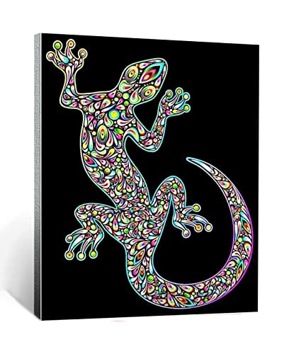 CHAHU DIY Malen nach Zahlen Kinder für Erwachsene Anfänger Leinen Leinwand Acryl Anzahl Malerei Geschenke Gecko des Tieres Wandkunst Home Decoration 40x50cm Rahmenlos von CHAHU