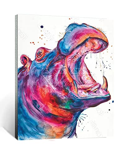 CHAHU Malen nach Zahlen Aquarell Anime Karte Nilpferd Tier Für Erwachsene und Kinder DIY Ölgemälde Geschenk-Kits Vorgedruckte Leinwand Kunst Home Decoration 16x20 Zoll rahmenlos CHAHU Malen nach Zahlen Aquarell Anime Karte Nilpferd Tier Für Erwachsene und Kinder DIY Ölgemälde Geschenk-Kits Vorgedruckte Leinwand Kunst Home Decoration 16x20 Zoll rahmenlos von CHAHU