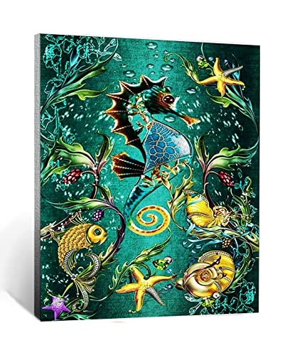 CHAHU Malen nach Zahlen Kits für Erwachsene und Kinder Seepferdchen-Tier-Kunst-Unterwasserwelt mit Pinsel und Acrylpigment Diy Digitale Leinwand Malerei für Erwachsene Anfänger-16X20 Zoll Rahmenlos CHAHU Malen nach Zahlen Kits für Erwachsene und Kinder Seepferdchen-Tier-Kunst-Unterwasserwelt mit Pinsel und Acrylpigment Diy Digitale Leinwand Malerei für Erwachsene Anfänger-16X20 Zoll Rahmenlos von CHAHU