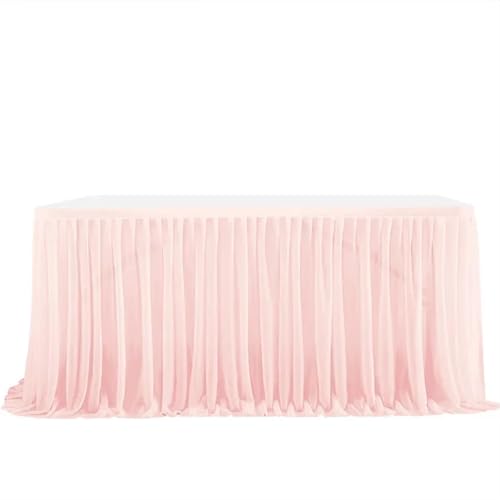 CHAKEUZND Tischdecke für Party-Desserttisch, Party-Tischrock, Mehrfarbig, mehrere Größen(Light Pink,6FT L1.83mXH0.75m) von CHAKEUZND