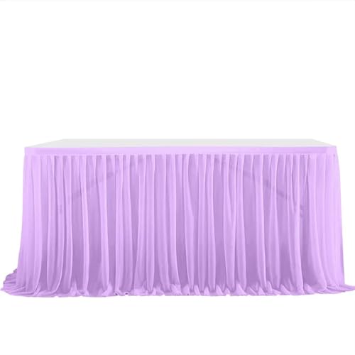 CHAKEUZND Tischdecke für Party-Desserttisch, Party-Tischrock, Mehrfarbig, mehrere Größen(Purple,6FT L1.83mXH0.75m) von CHAKEUZND