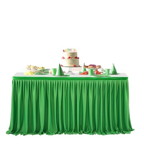 CHAKEUZND Tischdecke für Party-Desserttisch, Party-Tischrock, mehrere Größen, 1,22 m, 1,82 m, 2,74 m, mehrere Farben(Green,9FT 78X275CM) von CHAKEUZND