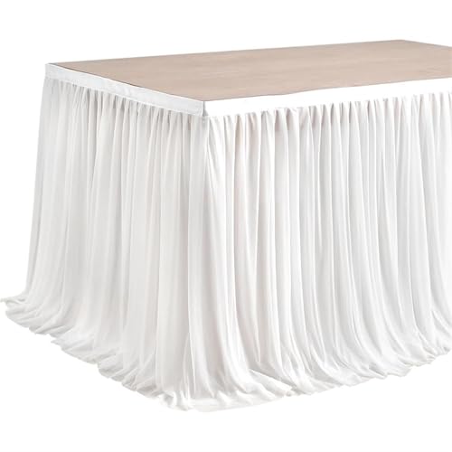 CHAKEUZND Tischdecke für Party-Desserttisch, Party-Tischrock, weiß, 1,83 m, 182,9 x 76,2 cm von CHAKEUZND