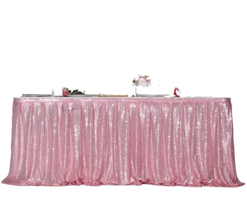 CHAKEUZND Tischdecke für Party-Desserttisch, Party-Tischrock mit Pailletten und Glitzer, Dekoration, Mehrfarbig, mehrere Größen(Rose Gold,70x250CM) von CHAKEUZND