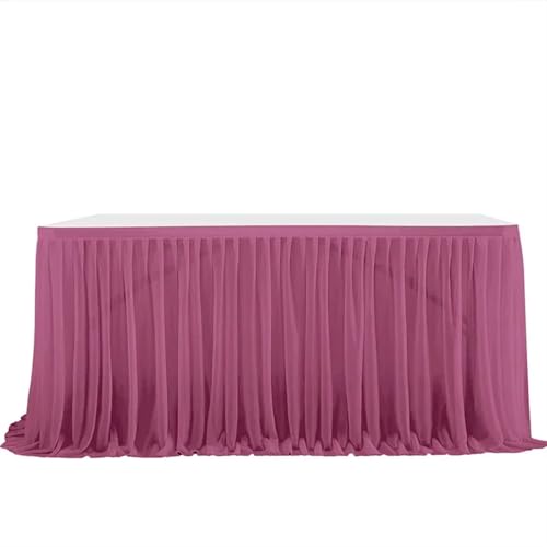CHAKEUZND Tischdecke für Party-Desserttisch, Party-Tischröcke, Mehrfarbig, mehrere Größen(Dirty Pink,6FT L1.83mXH0.75m) von CHAKEUZND