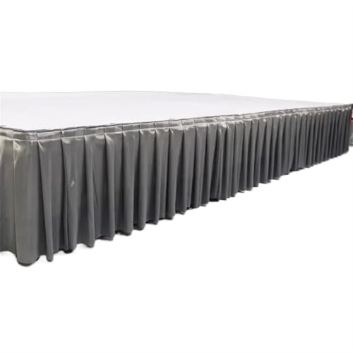 CHAKEUZND Tischdecke für Party-Desserttisch, Plissee-Party-Tischröcke, Mehrfarbig, mehrere Größen(Grey,H35cm x L300cm) von CHAKEUZND