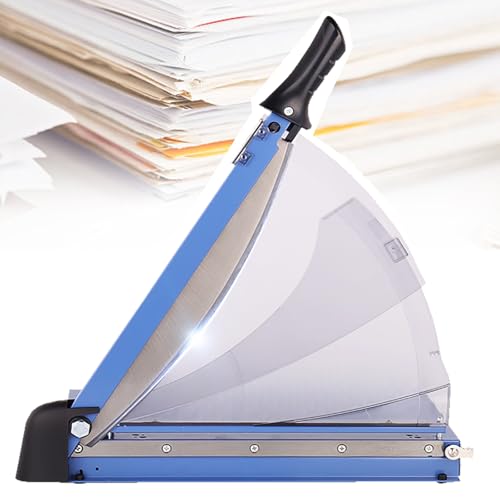 Guillotine-Papierschneider, Papierschneider Guillotine 40 Blatt A4 bis A6 Blau Metall ABS von CHAKEUZND