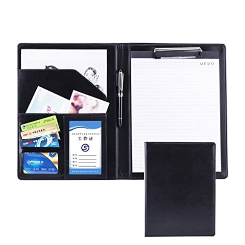 Persönlicher Terminplaner-Ordner, Halter Ring Datei Dokument Fall Multi Pocket und Legal Pad for Business Organizer Interview und Meeting(Black,No calculator) von CHAKEUZND