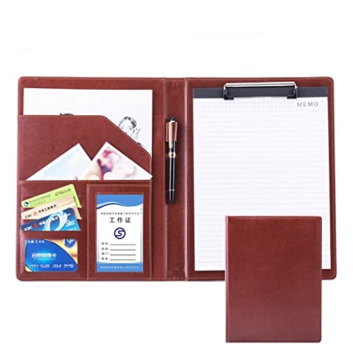Persönlicher Terminplaner-Ordner, Halter Ring Datei Dokument Fall Multi Pocket und Legal Pad for Business Organizer Interview und Meeting(Brown,No calculator) von CHAKEUZND