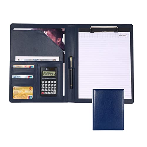 Persönlicher Terminplaner-Ordner, Organizer mit Klemmbrett im Briefformat, A4-Ordner, Interview-/Lebenslauf-Dokument for Ablegen und Organisieren(Blue,12digit calculator) von CHAKEUZND